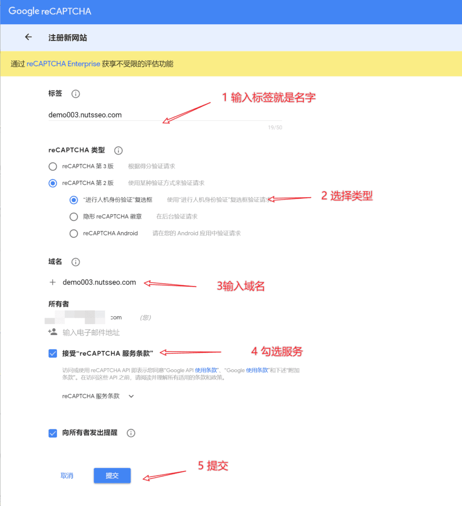 image 6 - 如何给B2B外贸网站询盘表单添加Google免费的reCAPTCHA V2服务？ - NUTSWP