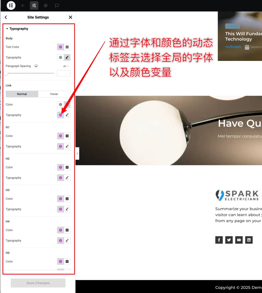 主题字体设置 - Elementor响应式设置详解（附视频） - NUTSWP
