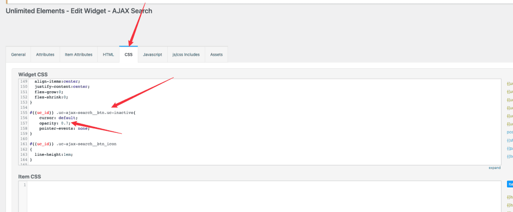 UE插件Ajax Search元素按钮颜色透明度CSS重写