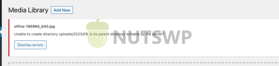 image - WordPress问题解决：Unable to create directory uploads/2023/09. Is its parent directory writable by the server? - NUTSWP