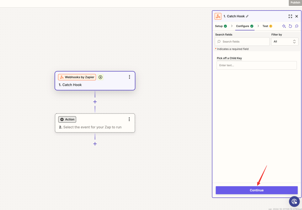 在configure步骤点击Continue按钮继续。