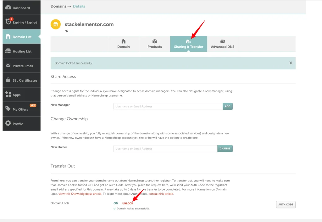 解锁域名 - 如何将Namecheep域名转移到Cloudflare？ - NUTSWP